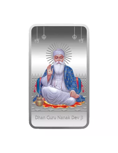 MMTC PAMP Gurunanak Dev Ji Color Silver Bar of 50 Gram in 999.9 Purity