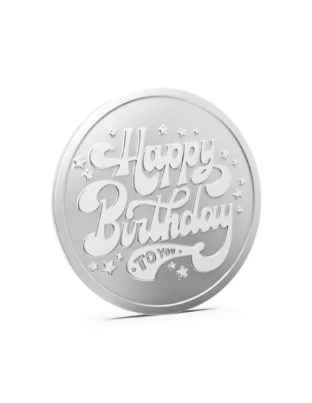 Aspect Bullion Happy Birthday Silver Coin Of 5 Grams in 24 Karat 999 Purity / Fineness