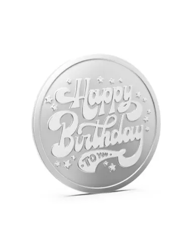 Aspect Bullion Happy Birthday Silver Coin Of 20 Grams in 24 Karat 999 Purity / Fineness