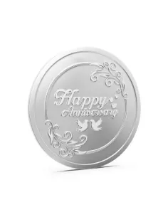 Aspect Bullion Happy Anniversary Silver Coin Of 20 Grams in 24 Karat 999 Purity / Fineness