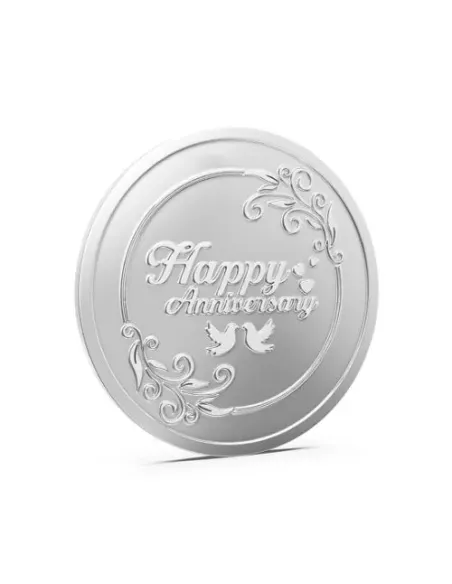 Aspect Bullion Happy Anniversary Silver Coin Of 100 Grams in 24 Karat