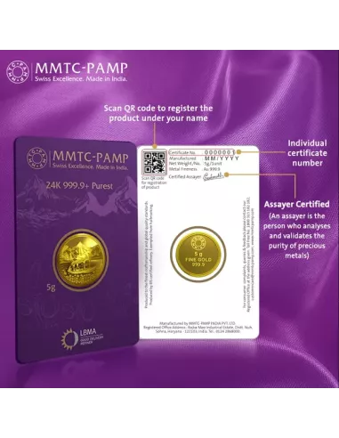 MMTC-PAMP  Heaven On Earth Gold Coin of 5 Grams 24 Karat in 999.9 Puri