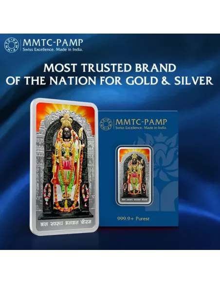 MMTC PAMP Ram Ji Color Silver Bar of 50 Gram in 999.9 Purity