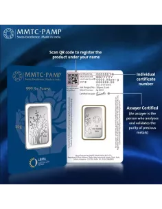 MMTC-PAMP Banyan Tree Silver Ingot Bar of 10 Gram in 999.9 Purity / Fineness in Certi Card