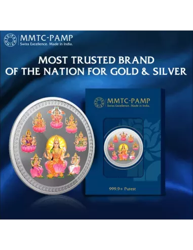 MMTC PAMP Ashtalakshmi Colored Silver Coin of 50 Gram in 999.9 Purity