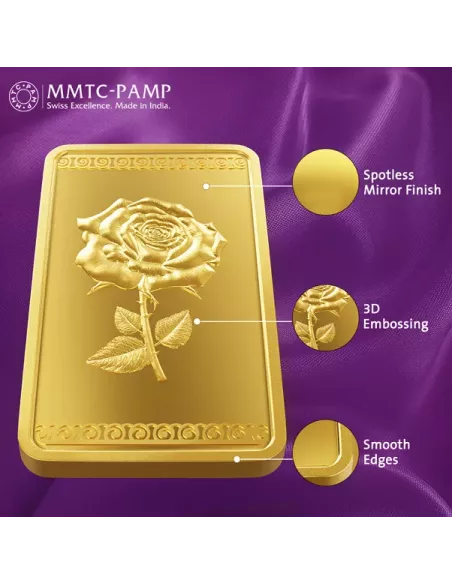 Buy MMTC PAMP Gold Ingot of 10 Grams in 24 Karat  999.9 I CoinBazaar