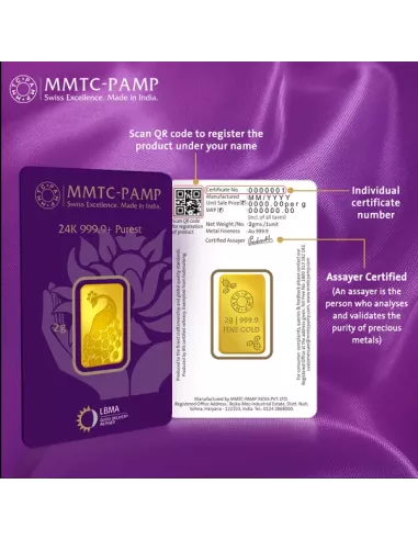 Buy MMTC-PAMP Gold Ingot Bar10 Grams Gold in 24kt  999.9 I CoinBazaar