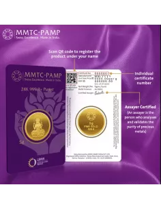 MMTC-PAMP Goddess Lakshmi buy Gold Coins of 5 Grams 24 Karat in 999.9