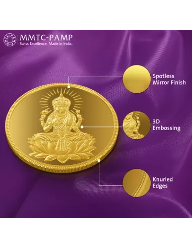 MMTC-PAMP Goddess Lakshmi buy Gold Coins of 5 Grams 24 Karat in 999.9