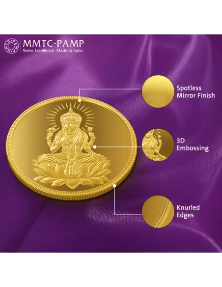 MMTC-PAMP Lakshmi Gold Coin of 8 Grams 24 Karat in 999.9 Purity / Fine