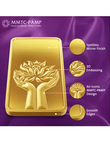 Buy MMTC PAMP 10 Grams Gold Ingot Bar 24 Karat  999.9 I CoinBazaar
