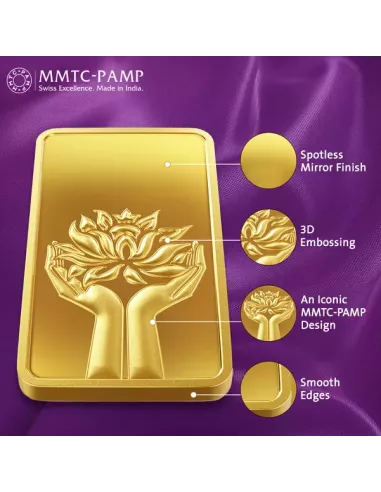 Buy MMTC PAMP Gold Ingot Bar of 31.1 Grams 24 Kt 9999 I CoinBazaar