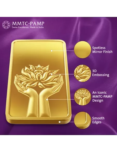 Buy MMTC PAMP Gold Ingot of 50 Gms  24Kt in 999.9 Purity I CoinBazaar