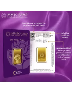 Buy MMTC PAMP Gold Coin of 5 Grams 24 Kt in 9999 Purity I CoinBazaar