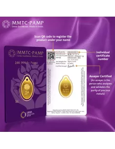 Buy MMTC PAMP 2 Gram 24kt Gold Goddess Lakshmi Pendant I CoinBazaar