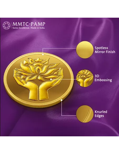 1 Gram Gold Coin- MMTC-PAMP 24K (999.9 Purity) | Live Price Today | Co