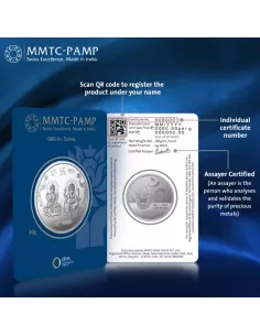 MMTC PAMP Silver Coin Laxmi Ganesh of 20 Gram in 999.9 Purity in Certicard / Fineness