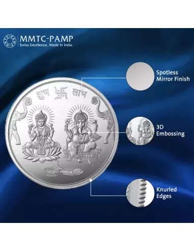 MMTC PAMP Silver Coin Laxmi Ganesh of 50 Gram in 999.9 Purity