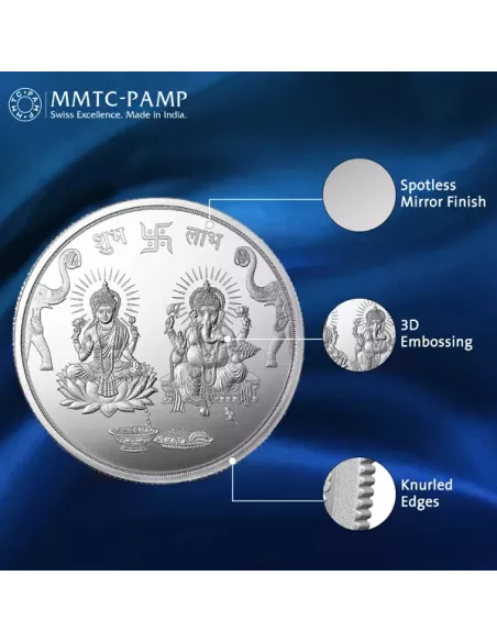MMTC PAMP Silver Coin Laxmi Ganesh of 50 Gram in 999.9 Purity