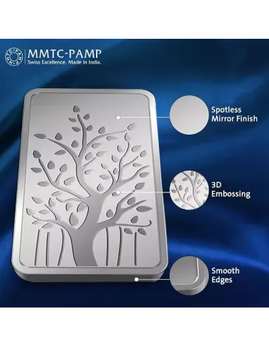 MMTC PAMP Banyan Tree Silver Bar Of 250 Gram in 999.9 Purity / Finenes