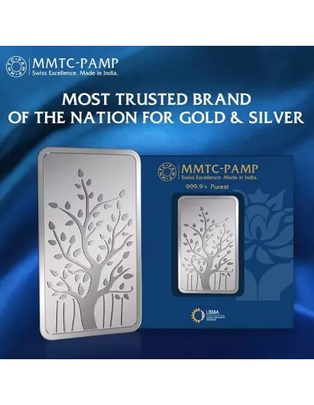 MMTC PAMP Banyan Tree Silver Bar Of 250 Gram in 999.9 Purity / Finenes