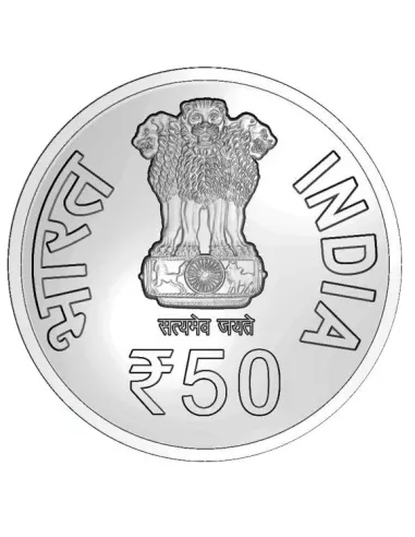 50 Rupees India Govt. Mint 50 Glorious Year Of Statehood Sikkim Commem