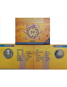 50 Rupees India Govt. Mint 50 Glorious Year Of Statehood Sikkim Commem