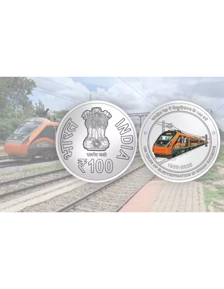 100 Rupees India Govt. Mint  100 Years of Electrification In Indian Ra