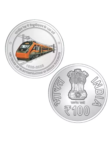100 Rupees India Govt. Mint  100 Years of Electrification In Indian Ra