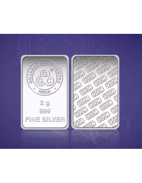 Gujarat Gold Centre Silver Bar Of 2 Gram in 999 24Kt Purity Fineness