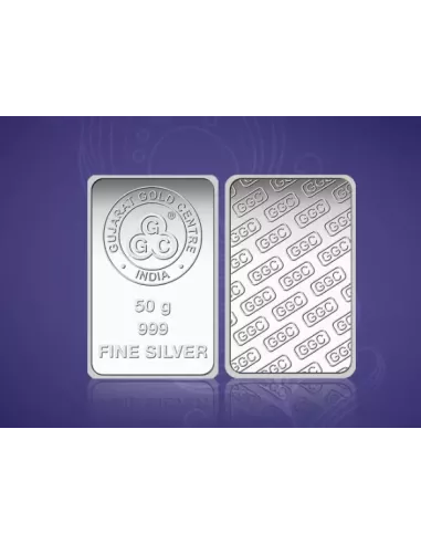 Buy Gujarat Gold Centre Silver Bar Of 50 Gram in 999 24Kt Purity