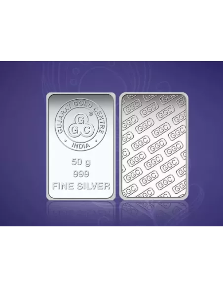 Buy Gujarat Gold Centre Silver Bar Of 50 Gram in 999 24Kt Purity