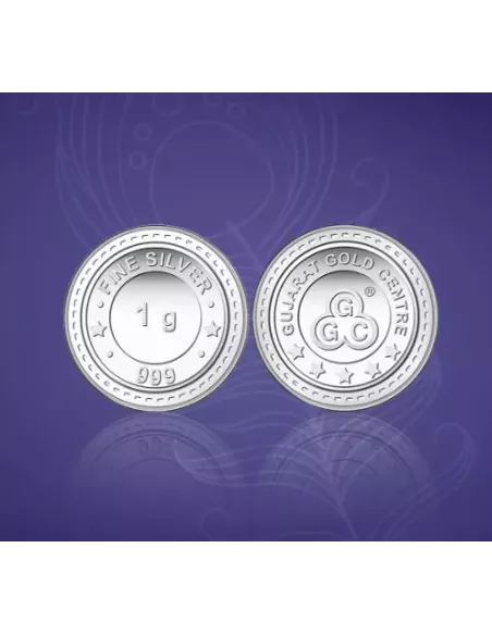 Gujarat Gold Centre Silver Coin Of 1 Gram in 999 24Kt Purity Fineness