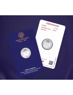 Gujarat Gold Centre Silver Coin Of 1 Gram in 999 24Kt Purity Fineness