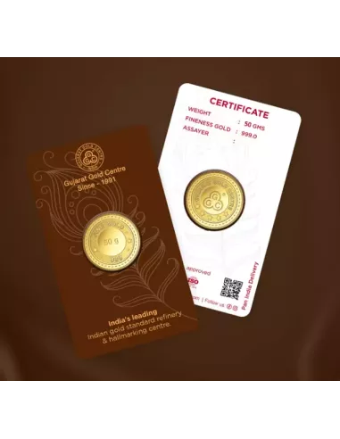 Gujarat Gold Centre buy Gold Coin Of 50 Gram Gold  24Kt in 999 Purity