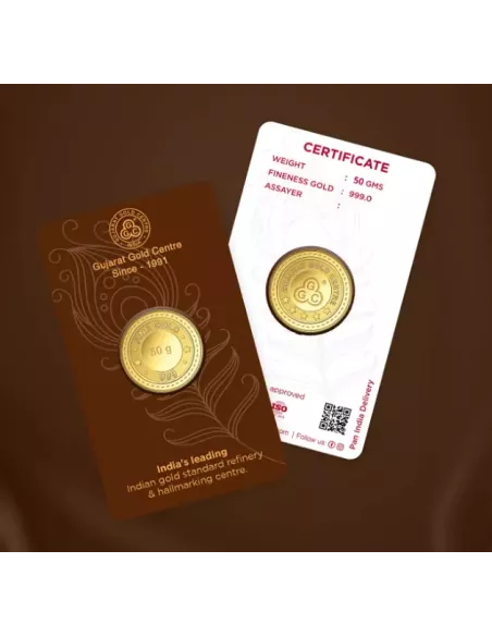 Gujarat Gold Centre buy Gold Coin Of 50 Gram Gold  24Kt in 999 Purity