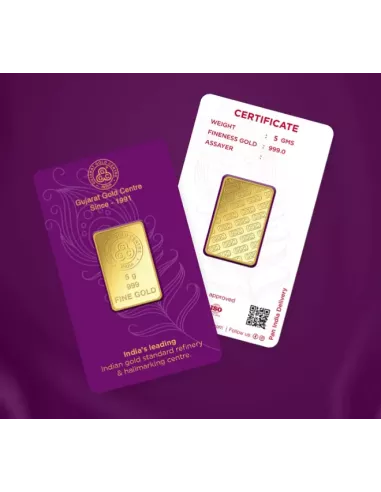 Buy Gujarat Gold Centre Gold Bar Of 5 Gram Gold  24Kt in 999 Purity