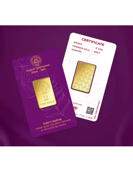Buy Gujarat Gold Centre Gold Bar Of 5 Gram Gold  24Kt in 999 Purity