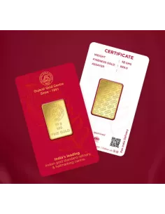 Buy Gujarat Gold Centre Gold Bar Of 10 Gram Gold  24Kt in 999 Purity