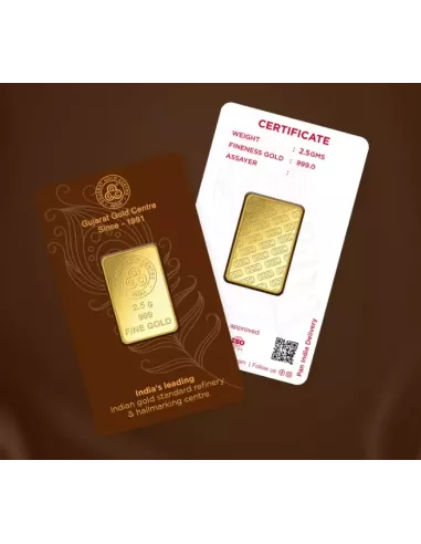 Buy Gujarat Gold Centre Gold Bar Of 2.5 Gram Gold  24Kt in 999 Purity