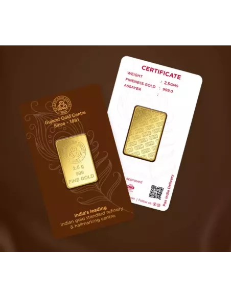 Buy Gujarat Gold Centre Gold Bar Of 2.5 Gram Gold  24Kt in 999 Purity