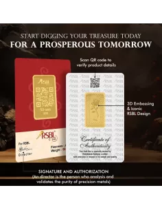 Buy RSBL Gold Bar 50 Grams Gold 24Kt Gold 999 Purity I CoinBazaar