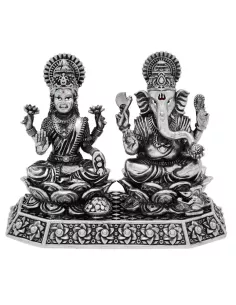 Lakshmi Ganesh Solid Idol Of Approx 50 gm in 92.5 Silver of 1.5 inch H