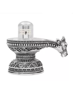 Shivlinga & Nandi Solid Idol Of Approx. 180 gm in 92.5 Silver 3 inch H