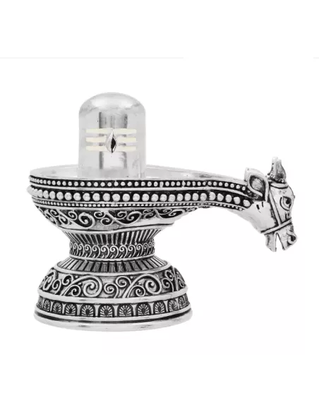 Shivlinga & Nandi Solid Idol Of Approx. 180 gm in 92.5 Silver 3 inch H