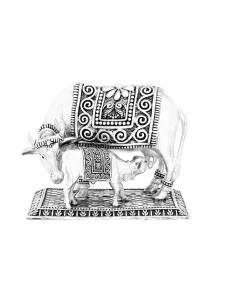 Cow & Calf Solid Idol Of Approx. 100 gm in 92.5 Silver 2 inch Height B