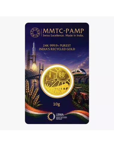 MMTC-PAMP Virasat Gold Coin Of 10 gm 24 Karat in 999.9 Purity Fineness