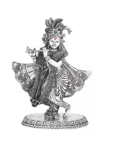 Krishna Solid Idol Of Approx. 246 gm in 92.5 Silver of 5 inch Height b