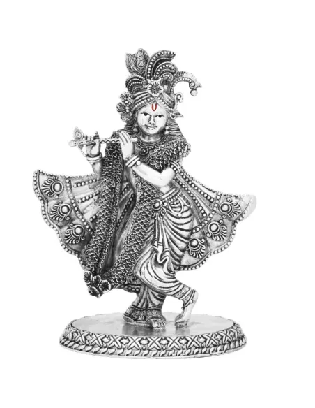 Krishna Solid Idol Of Approx. 246 gm in 92.5 Silver of 5 inch Height b