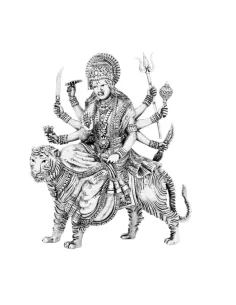 Ambe Mata Solid Idol Of Approx. 90 gm in 92.5 Silver of 3 inch Height